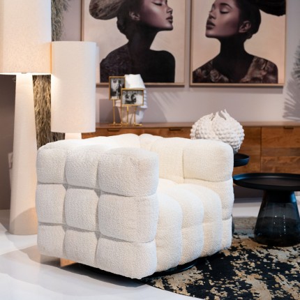 Fauteuil pivotant Armand crème Kare Design Fauteuil pivotant Armand crème Kare Design