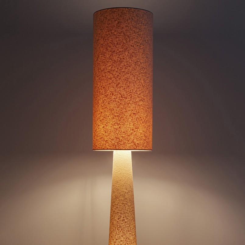 Floor lamp in curly beige linen - Marleen - Kare Design