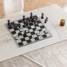 Jeu d'échecs transparent noir et blanc - Kare Design