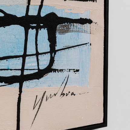 Peinture Frame Dust bleue 100x100cm Kare Design