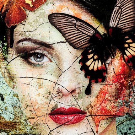 Glass Picture Lady Butterfly 100x150cm Kare Design