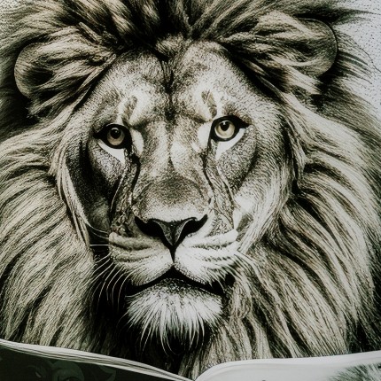 Glass Picture lion newspaper 60x80cm Kare Design