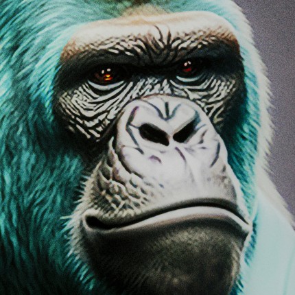 Glass Picture gorilla blue suit 60x90cm Kare Design