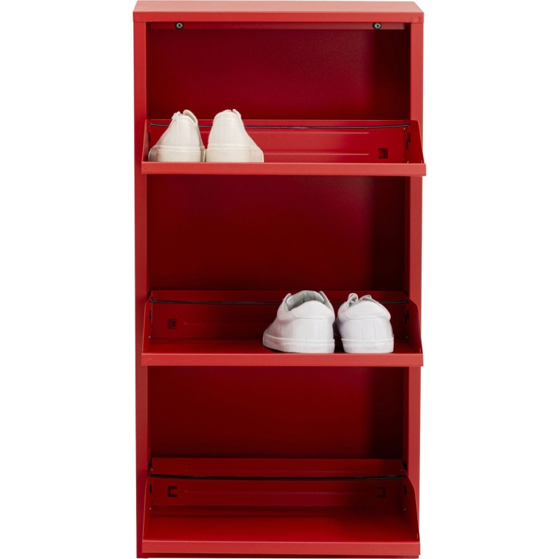 Casier à chaussures rouge 3 tiroirs - Caruso - Kare Design