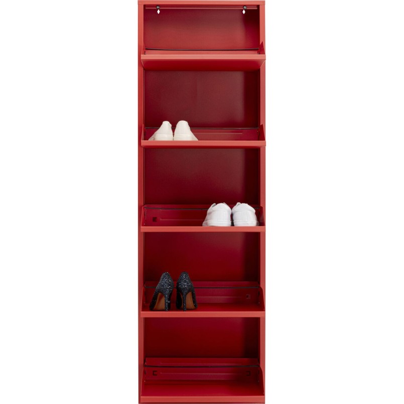 Casier à chaussures rouge 5 tiroirs - Caruso - Kare Design
