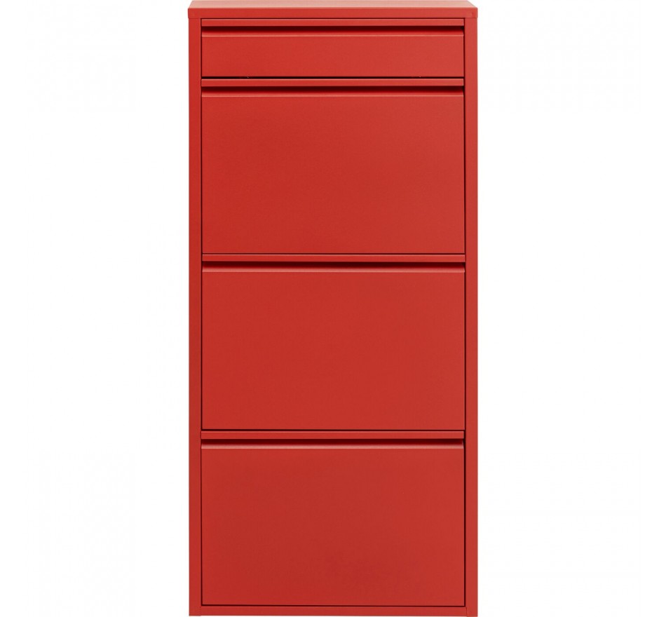 Schoenenkast Caruso rood 3+1 laden Kare Design