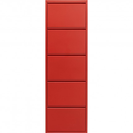 Schoenenkast Caruso rood 5 laden Kare Design