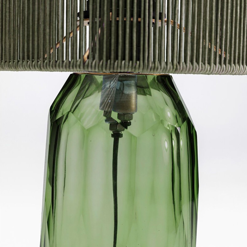 Lampe verte en verre et fils de tissu - Veccio - Kare Design