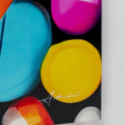 Schilderij gestreepte capsules 70x140cm Kare Design