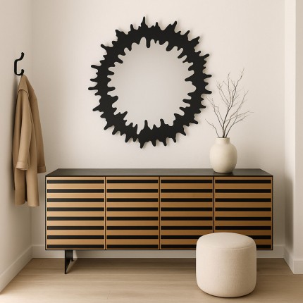 Wall Mirror Heartbeat Ø120cm black Kare Design