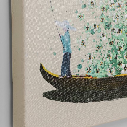 Schilderij Flower Boat 40x50cm beige en groen Kare Design