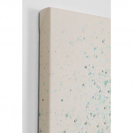 Tableau Touched fleurs pirogue 40x50cm beige et vert Kare Design