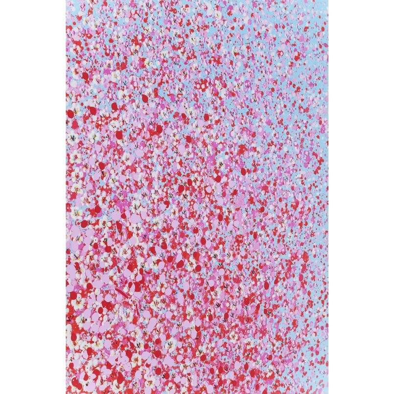 Tableau fleurs pirogue bleu et rose - Touched - Kare Design