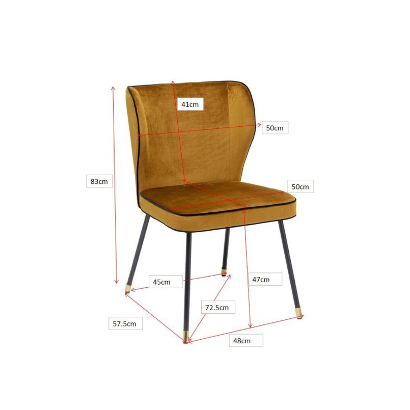 Chaise rétro velours jaune - Irina - Kare Design