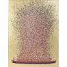 Tableau fleurs pirogue doré et rose - Touched - Kare Design