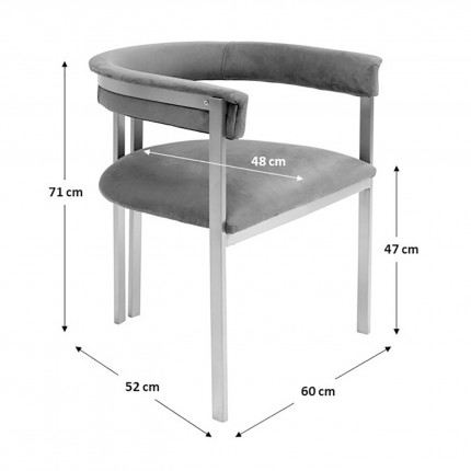 Chaise avec accoudoirs Paris noire Kare Design