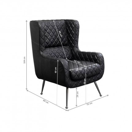 Fauteuil Nona noir Kare Design