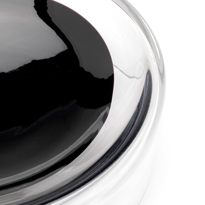 Transparent and black glass bowl - Balance - Kare Design