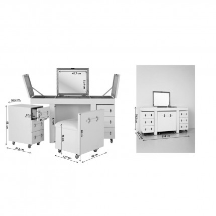 Coiffeuse Venezia à roulettes Kare Design