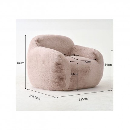 Fauteuil Mika 115cm crème Kare Design