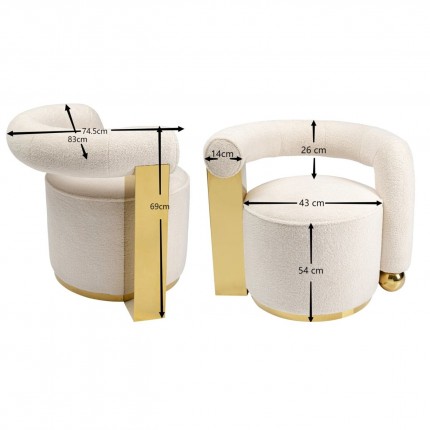 Armchair Amuse cream Kare Design