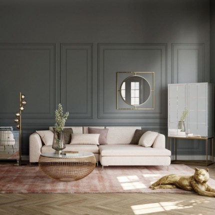 Hoekbank Gianna 250cm rechts creme Kare Design