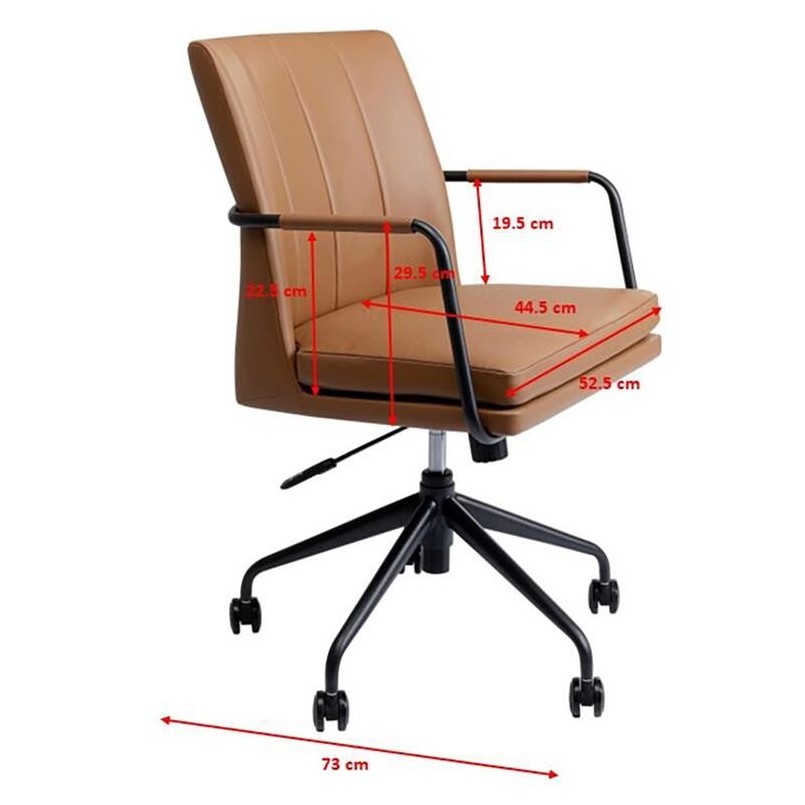 Brown Steel and textile office chair - Charles - Kare Design