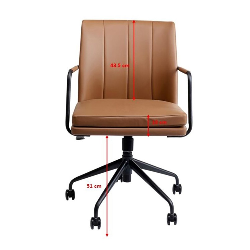 Brown Steel and textile office chair - Charles - Kare Design