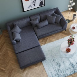 Dark grey fabric footstool - Gianna - Kare Design