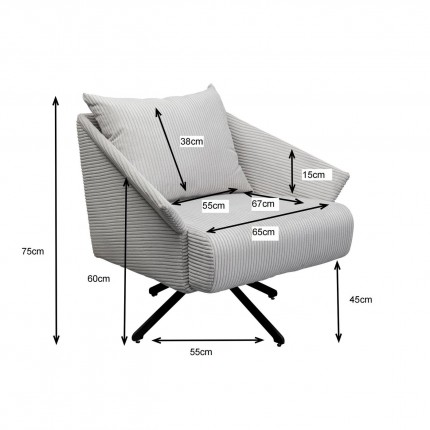 Swivel Armchair Milo velvet green Kare Design