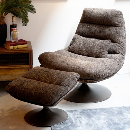 Swivel Armchair with stool Montreal Kare Design