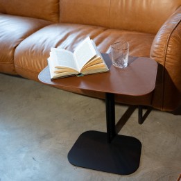 Side table in black steel and brown imitation - Hedi - Kare Design