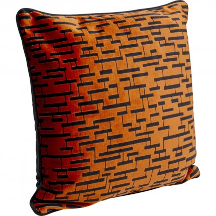 Kussen Suono oranje en zwart Kare Design
