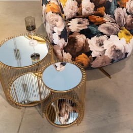 Messing bijzettafels in glas en staal - Wire Double - Kare Design