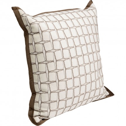 Coussin Chain beige et marron Kare Design