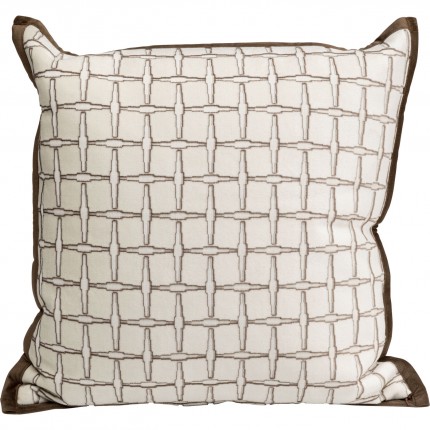 Coussin Chain beige et marron Kare Design
