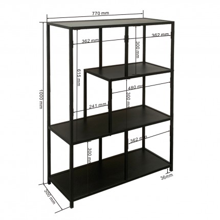 Shelf Loftie 100x77cm black Kare Design