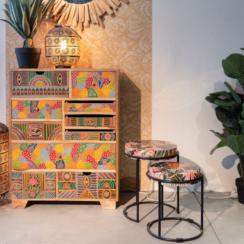Gekleurde etnische ladenkast - Paradijs - Kare Design