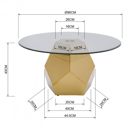 Salontafel Ricchezza Ø90cm goud Kare Design