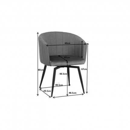 Swivel chair with armrests Merida pink Kare Design