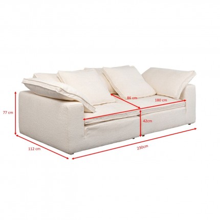 Sofa Carole 3-Zits creme Kare Design