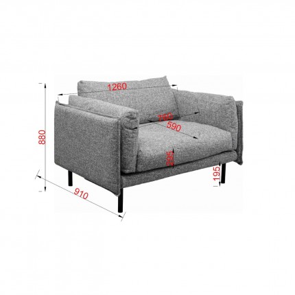 Fauteuil Pola gris Kare Design