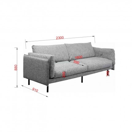 Sofa Pola 2-Zits grijs Kare Design