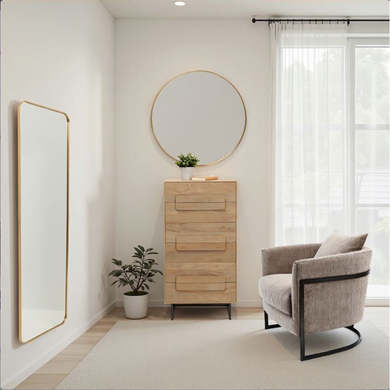 Spiegel Simply Ø90cm messing Kare Design