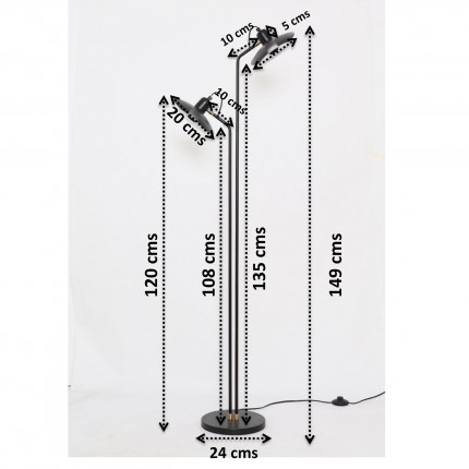 Floor Lamp Speaker Duo 149cm black Kare Design