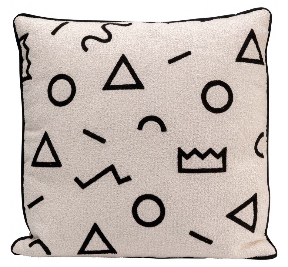 Coussin Geometric noir et blanc Kare Design