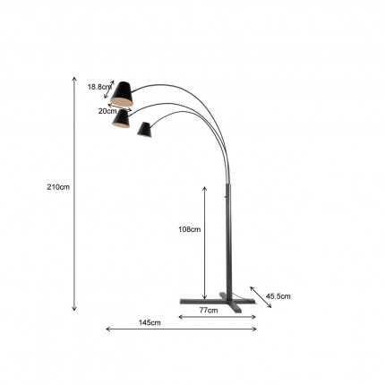 Vloerlamp Cappellino zwart Kare Design