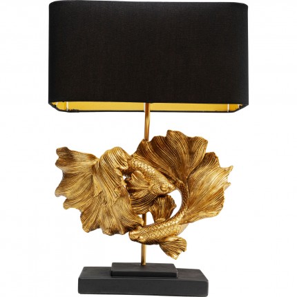 Tafellamp gouden vechtvissen Kare Design