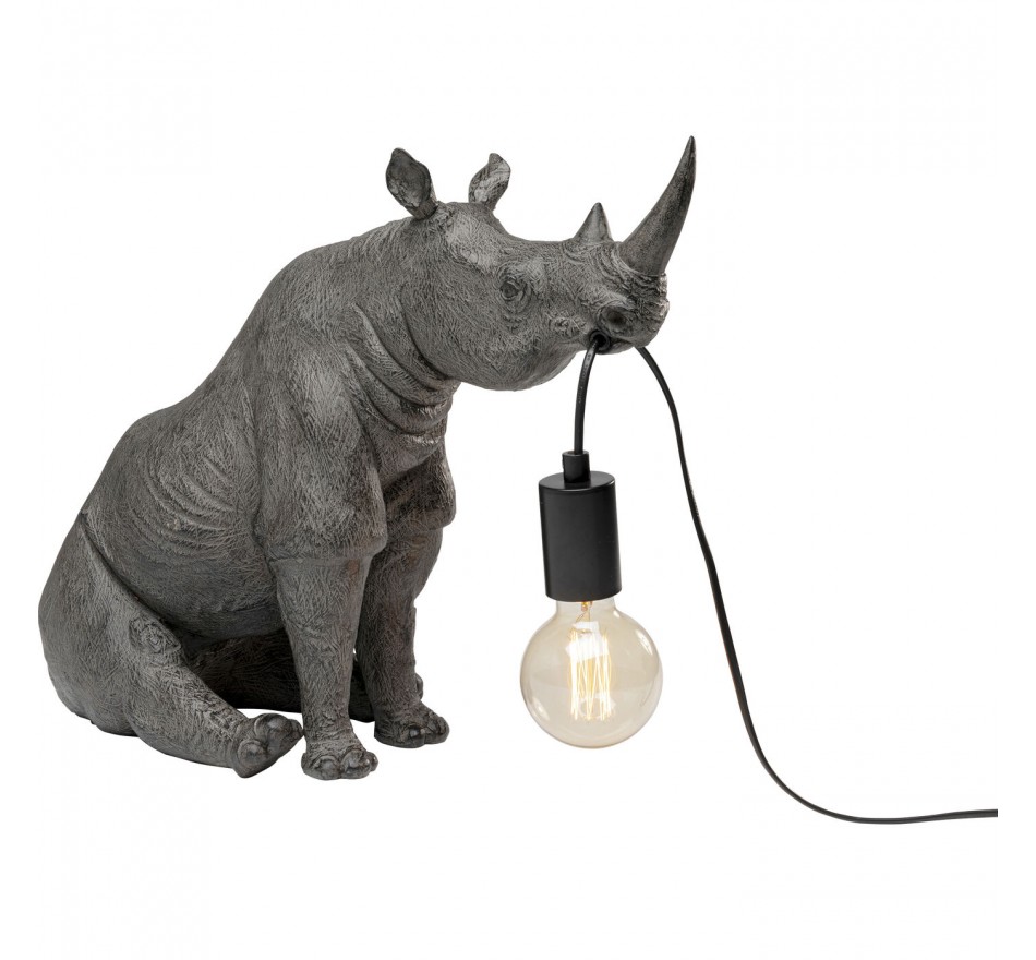 Tafellamp grijze zittende neushoorn Kare Design