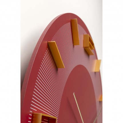 Wandclock Leonardo rood Kare Design